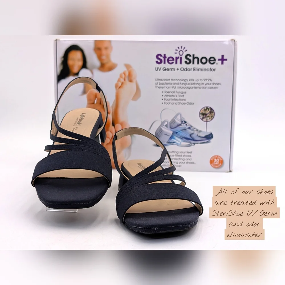 LifeStride Joy 2 Size 9.5W Slingback Deep Navy Fabric Soft System Extra Cushion